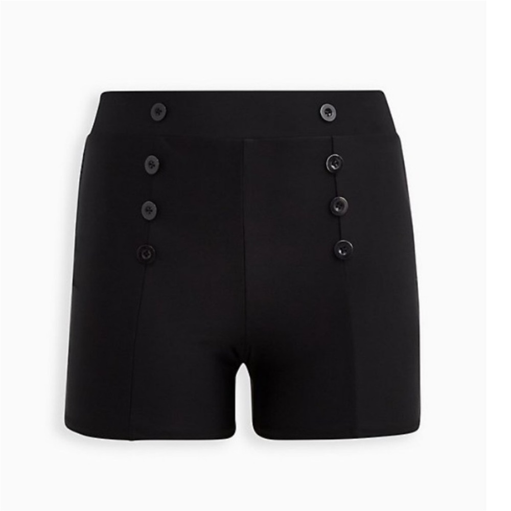 Torrid Ultra High Waist Button Detail Swim Short Black size 2X New with tags - Picture 2 of 7